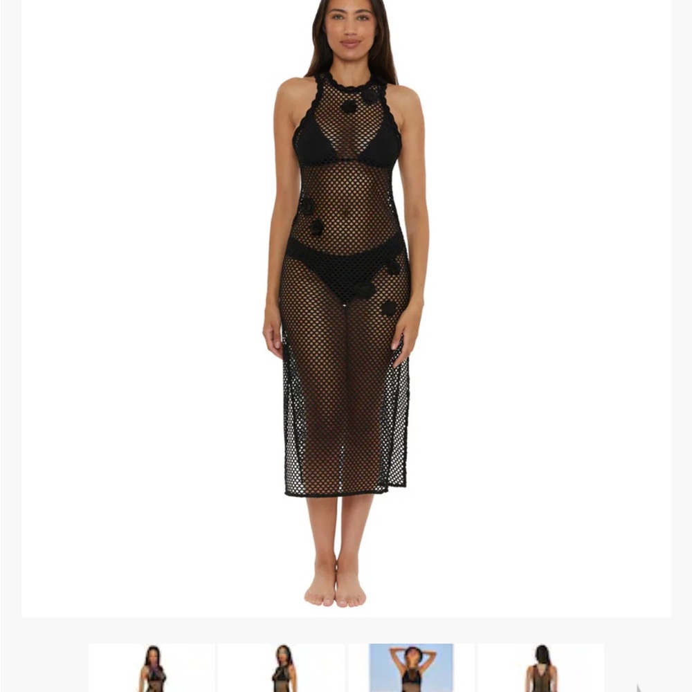 BECCA Black Colette Rosette Castaway Island Swim Coverup Dress